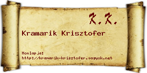 Kramarik Krisztofer névjegykártya