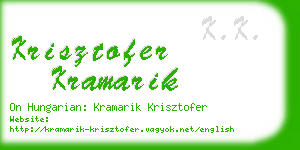 krisztofer kramarik business card